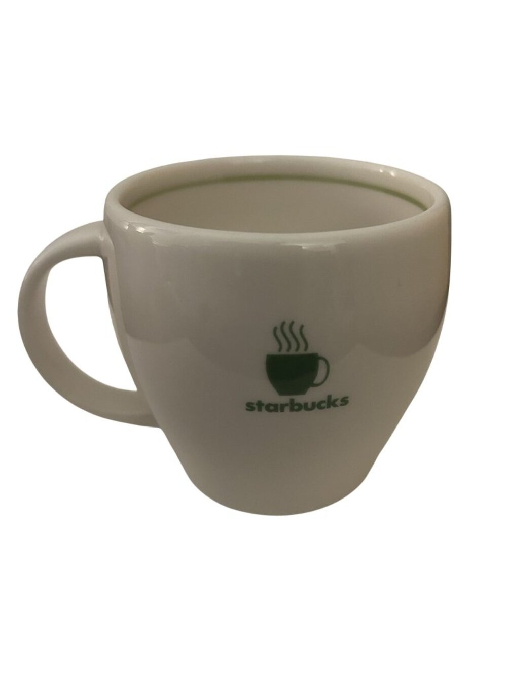 Starbucks Barista 2003  White 6 Oz Mug With Green  Stripe Interior Vintage